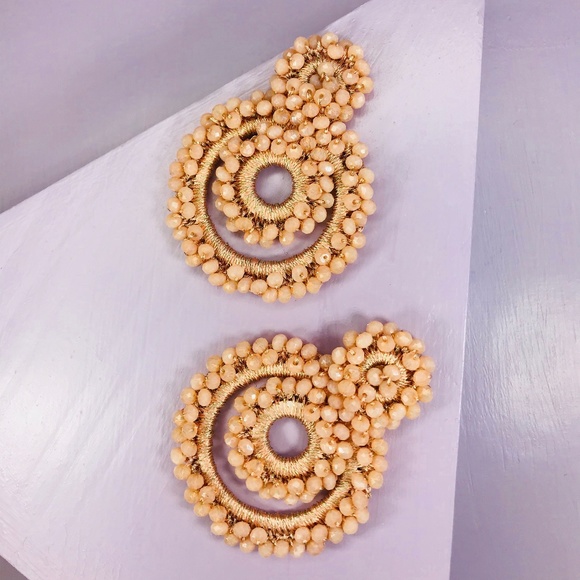 CLOSET REHAB Jewelry - Boho Beaded Drop Earrings in Blush Pink